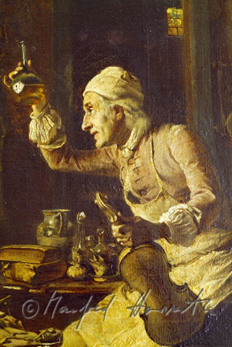 Antonio Stradivari im Labor (altes Gemälde)