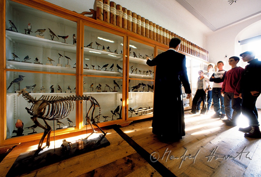 Schulklasse im historischen Museum des Stift Admont