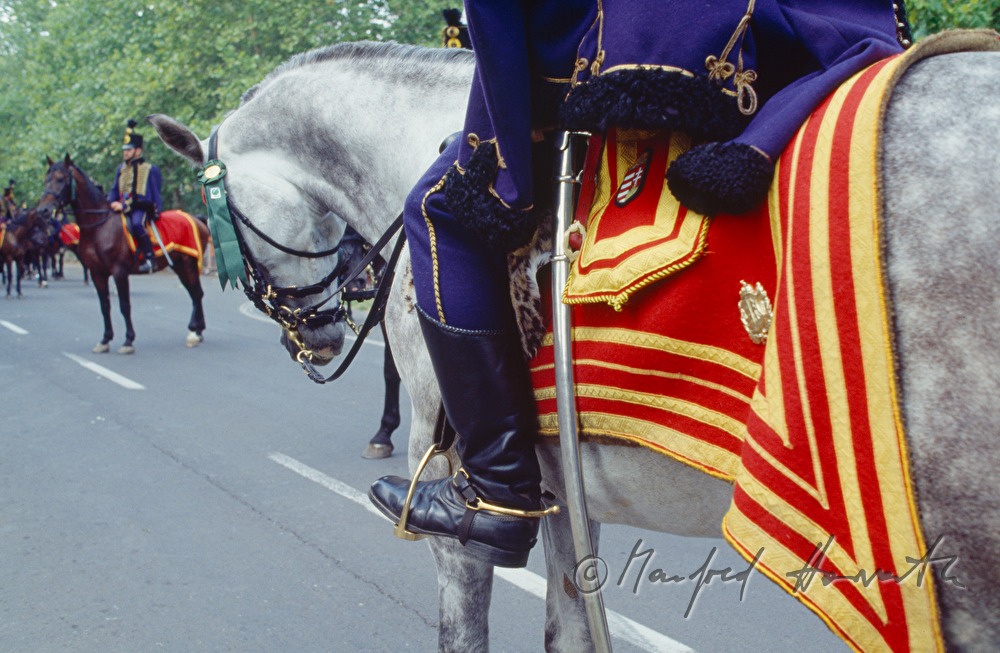 Honvéd-Soldaten beim Umzug des Blumenkarneval