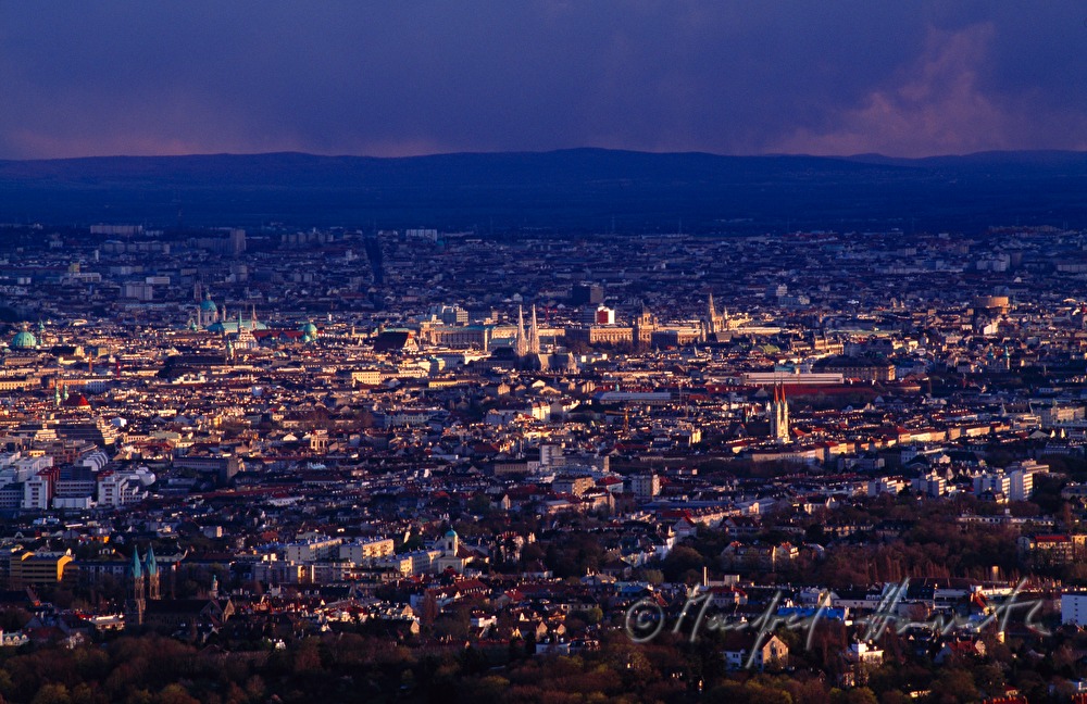 Blick vom Kahlenberg über Döbling in die Innenstadt