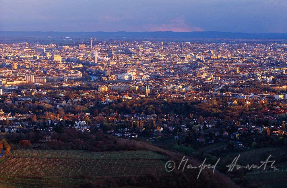 Blick vom Kahlenberg über Döbling in die Innenstadt