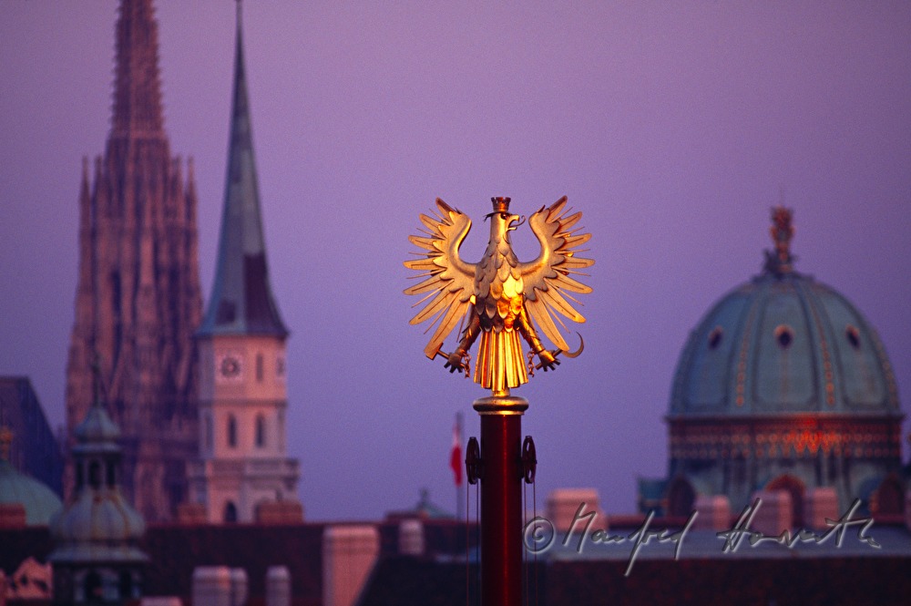 Stephansdom, Michaelerkirche, Bundeswappen und Michaelerkuppel