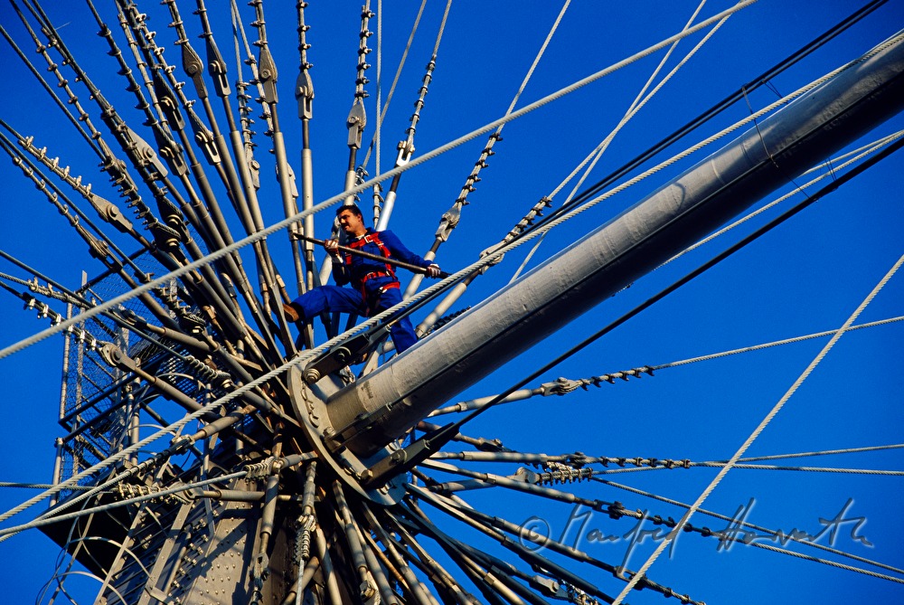 Wiener Riesenrad, Servicemann auf der Mittelachse