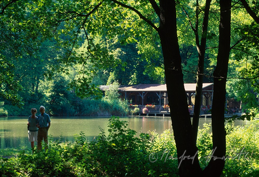 Spaziergänger am Hanslteich