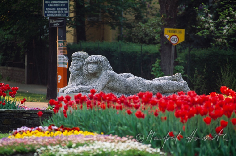 Parkanlage im Kreisverkehr an der Hasenauerstrasse