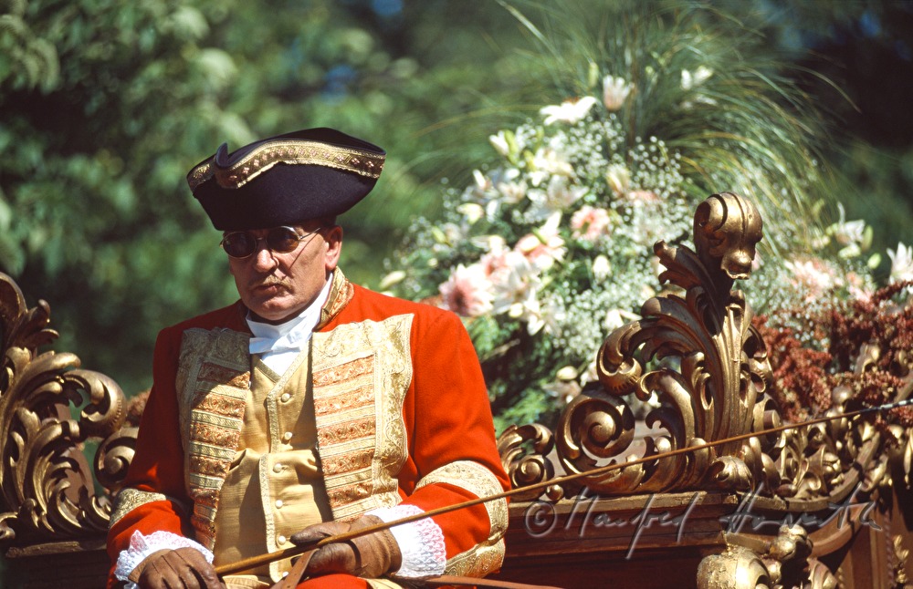 Kutscher auf dem Blumenkorso