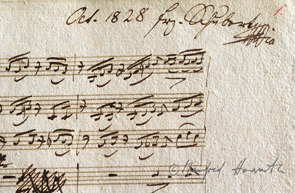 Schubert Original-Noten und Unterschrift (Autograph)