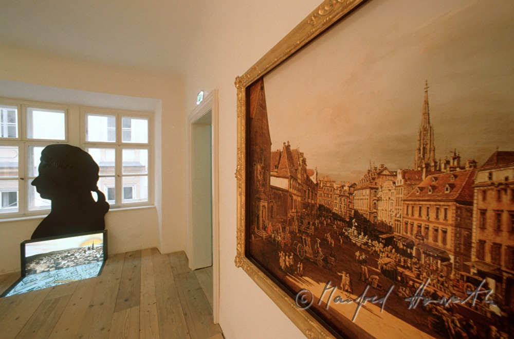 Alte Ansicht von Wien, Mozart Bueste