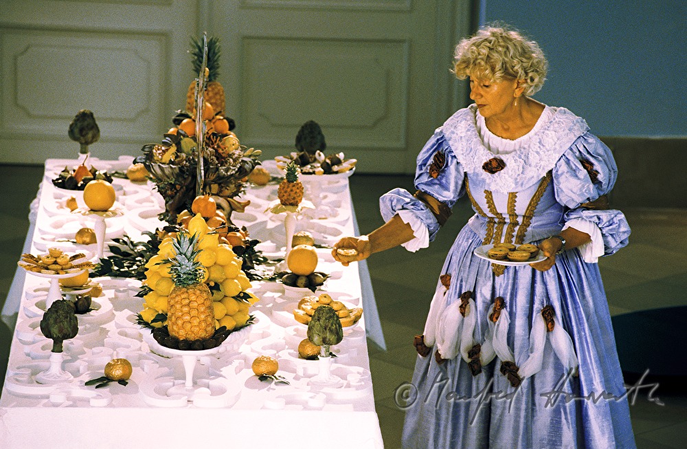 Schloss Niederweiden, Kellnerin bei Barockausstellung