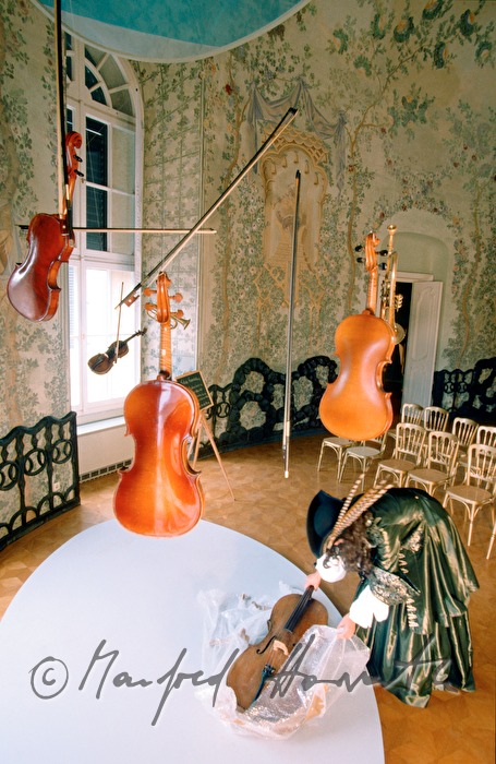 Musiksalon, Barock Ausstellung, Geigen