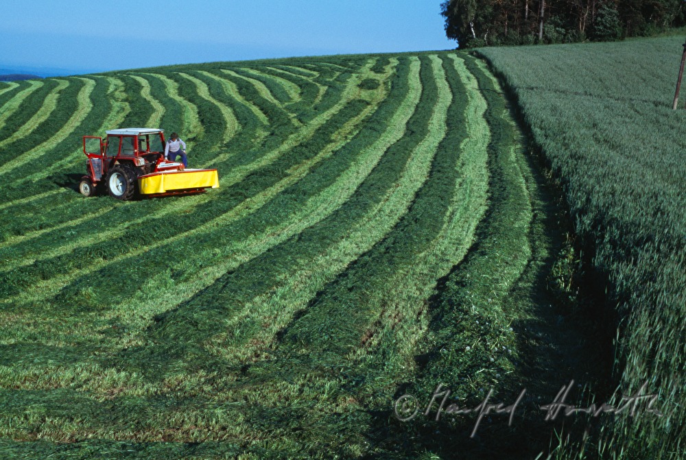 Heumachen mit dem Traktor