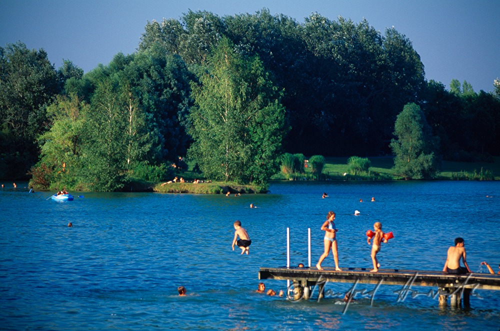 Badesee des Aubad in den Donauauen