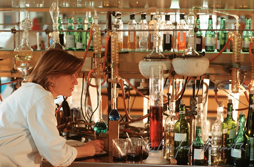 Weinbauschule,  Chemielabor, Analyse von Wein