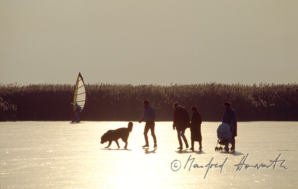 Eisläufer auf dem See