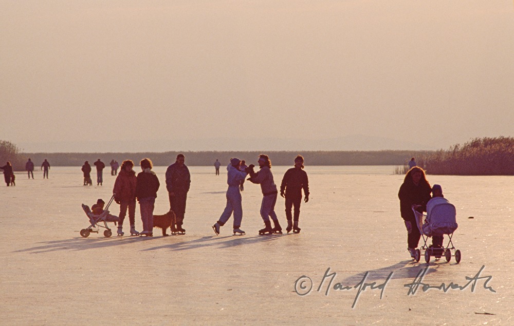 Eisläufer auf dem See