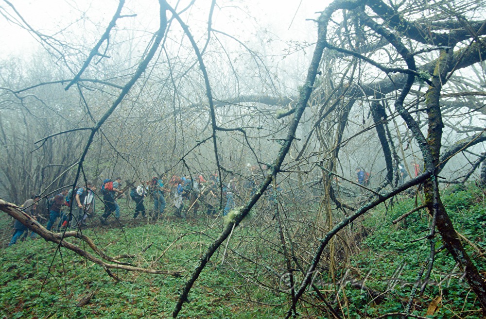 Pilger auf dem Weg zum Gipfel des Veitsberges