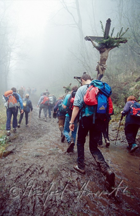 Pilger auf dem Weg zum Gipfel
