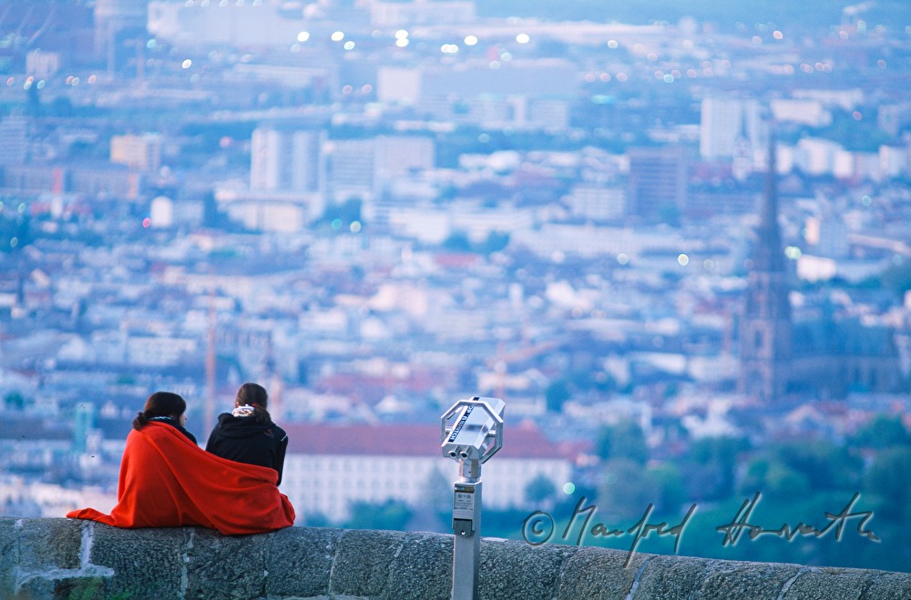 Blick vom Pöstlingberg auf die Stadt Linz