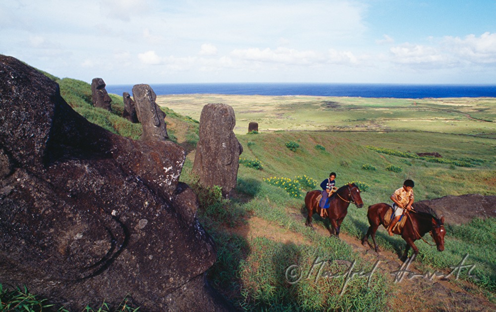 Reiter bei Rano Raraku