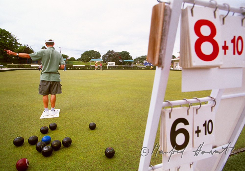 Bowlingspieler des Howick Bowling Club am Sonntag