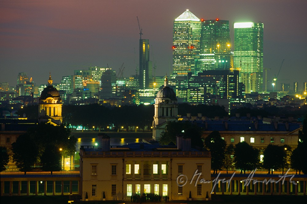 Blick von Greenwich auf Maritime Museum