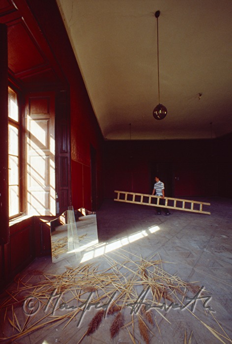 Ballsaal mit Schilf am Boden
