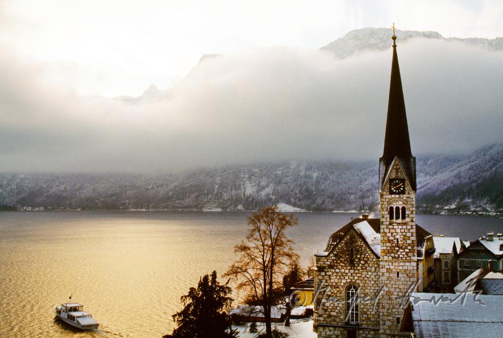 evangelische Kirche, Fähre, Hallstättersee