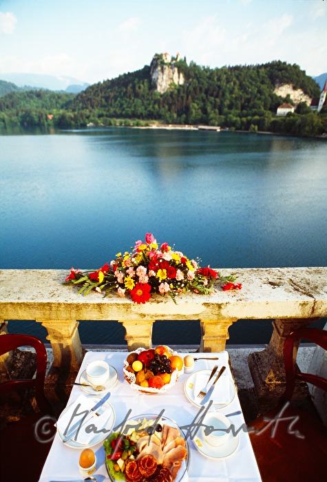 Grandhotel Toplice, Frühstück am Balkon