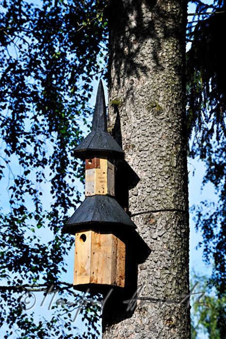 Vogelhaus im Garten der Kirche Kirkkoniemen kellotapuli
