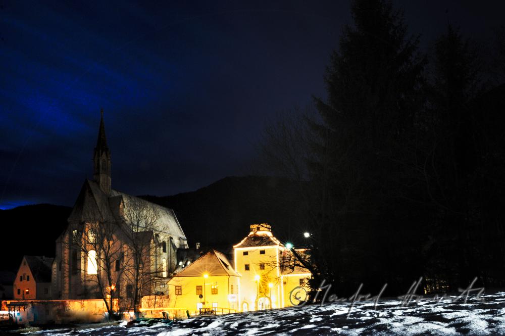 Ansicht von Westen in der Abendbeleuchtung