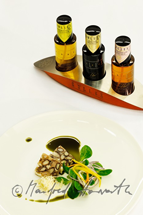 Bohnensulz mit Kürbiskernöl und Gölles-Essig