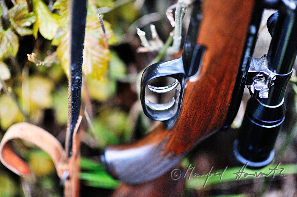 Detail des Gewehres bei der Reh-Jagd