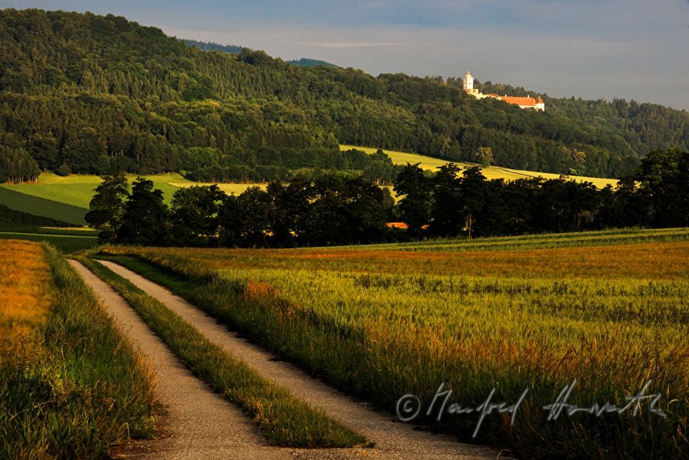 Blick über die Felder von Melk