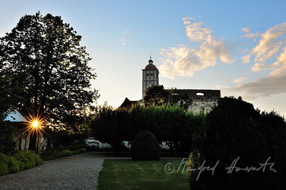 Apfelhain im Schlossgarten und Hochturm