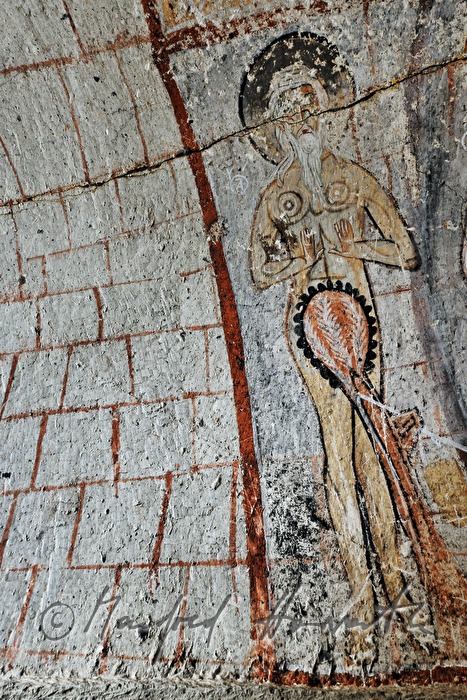 Freskomalerei in der Felsen-Kirche Yılanlı Kilise (Schlangenkirche)
