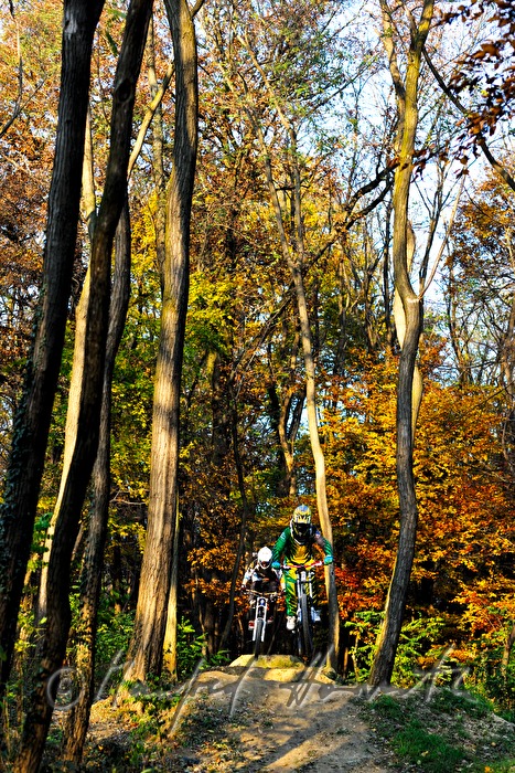 Sprung beim Mountainbike-Rennen