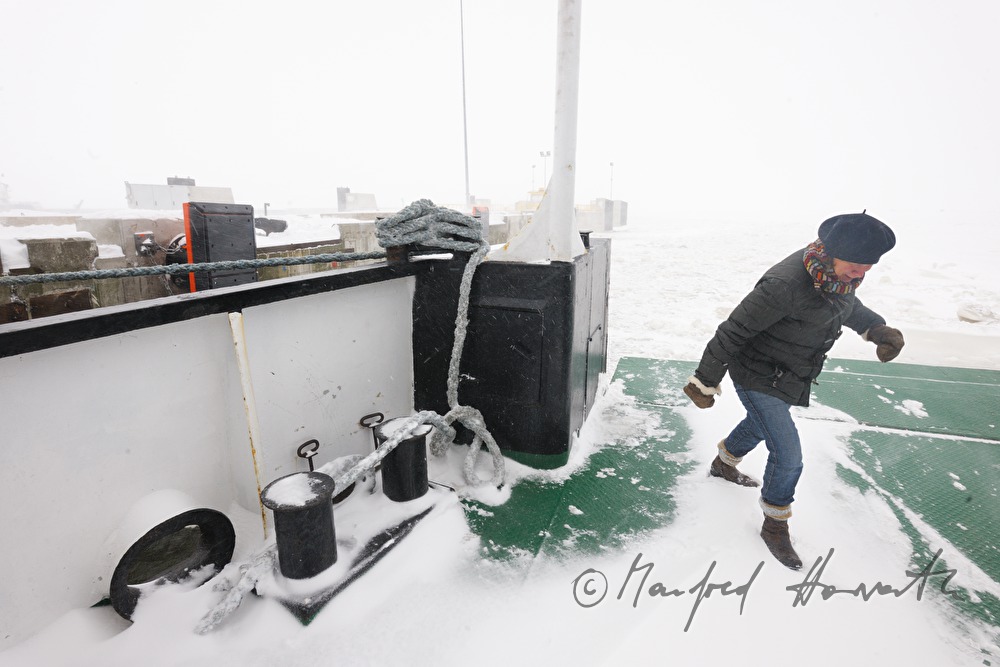 Passagier auf der Eisbrecher-Fähre 