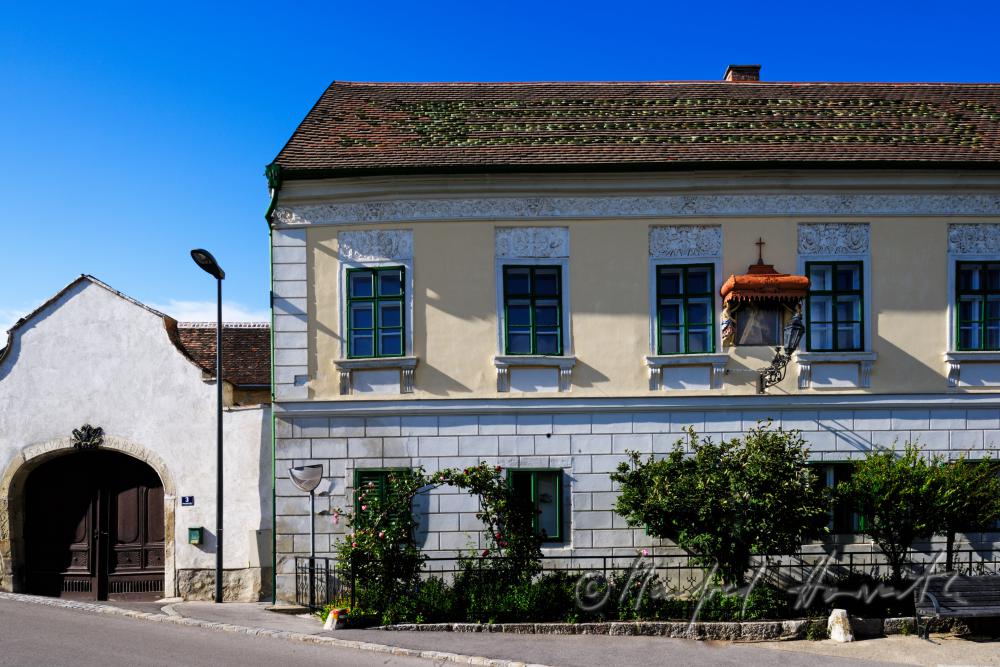 Fassade des Pleininger Haus aus dem 18. Jhdt.