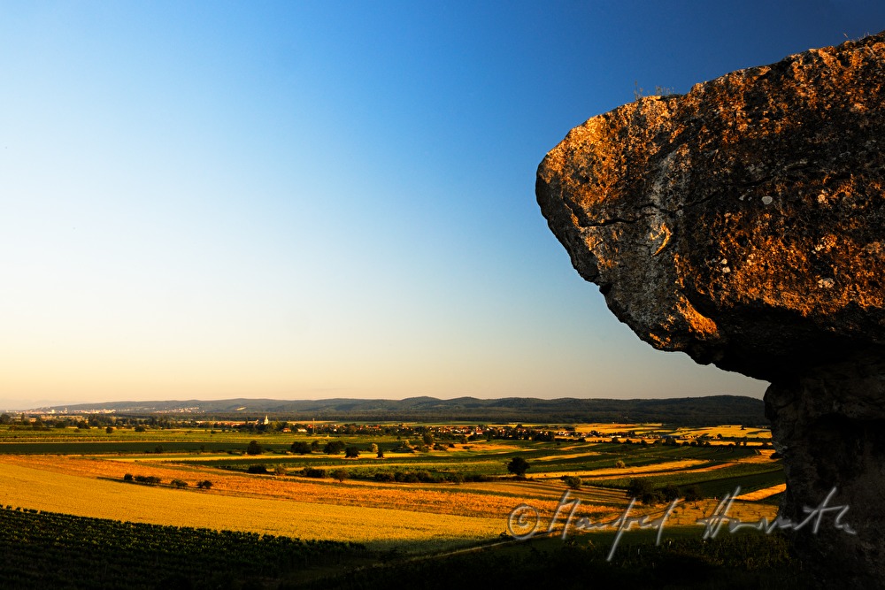 Blick vom Hölzelstein zum Leithagebirge