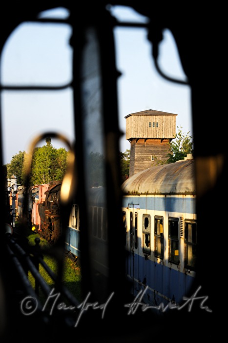 Wasserturm und das Fenster der Damplokomotive kkStB 190.13