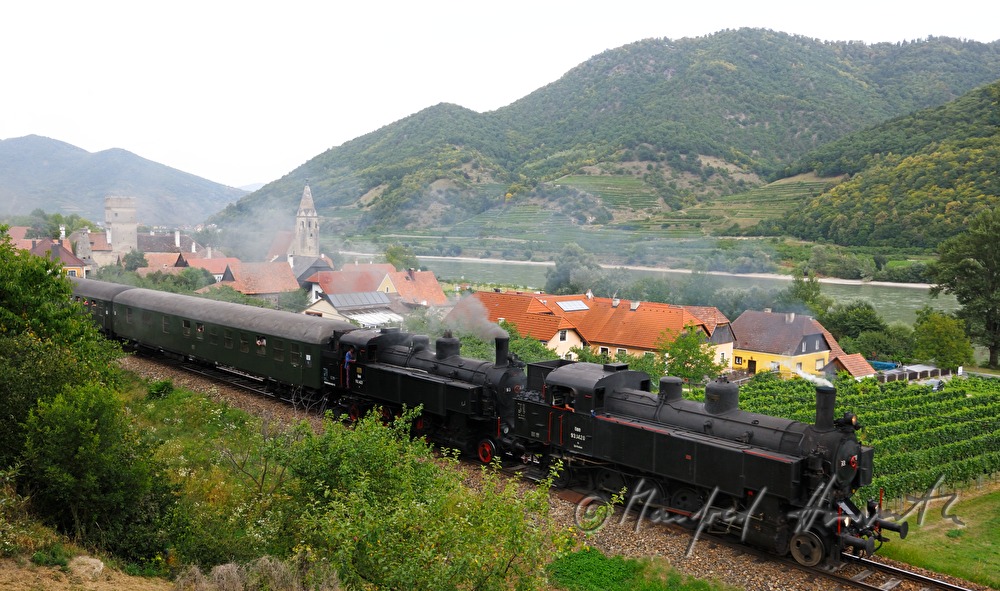 Dampflokomotive auf der Strecke der Wachauerbahn
