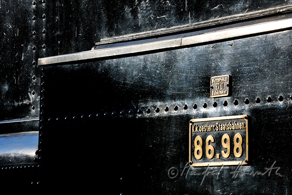 Detail einer Damlokomotive kkStB 190.13 aus dem Jahr 1912