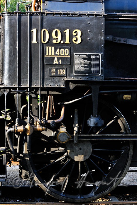 Detail einer Damlokomotive kkStB 190.13 aus dem Jahr 1912