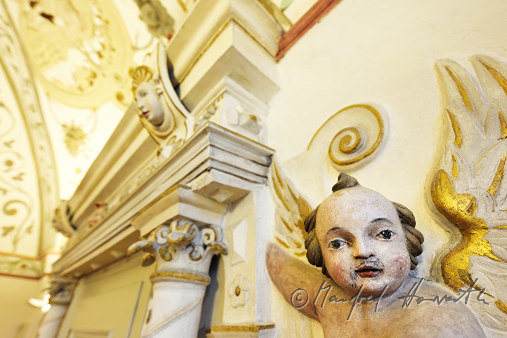 Stuckdecke im Kaminzimmer