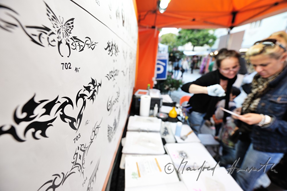Musterzeichnungen am Tattoo-Stand