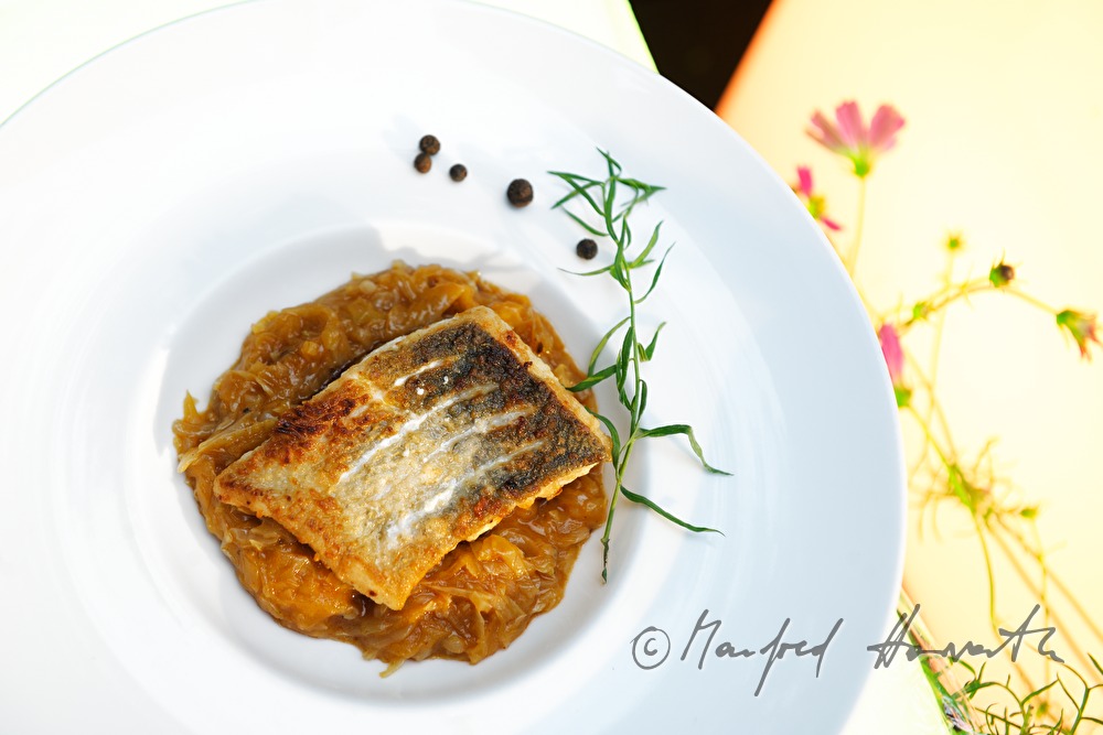 Fischgericht: Zander mit Paprikakraut