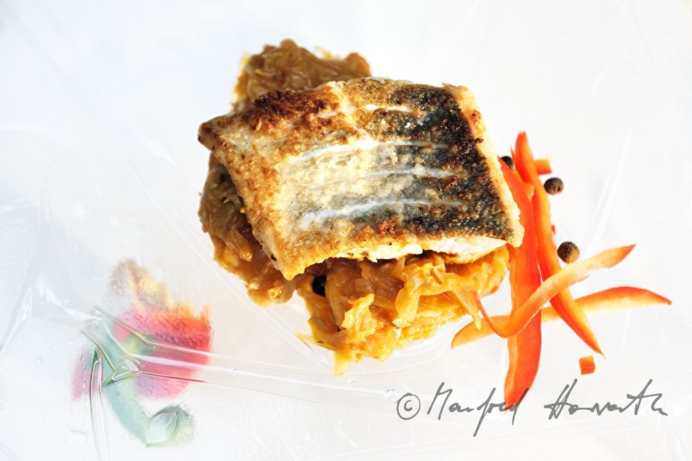 Fischgericht: Zander mit Paprikakraut