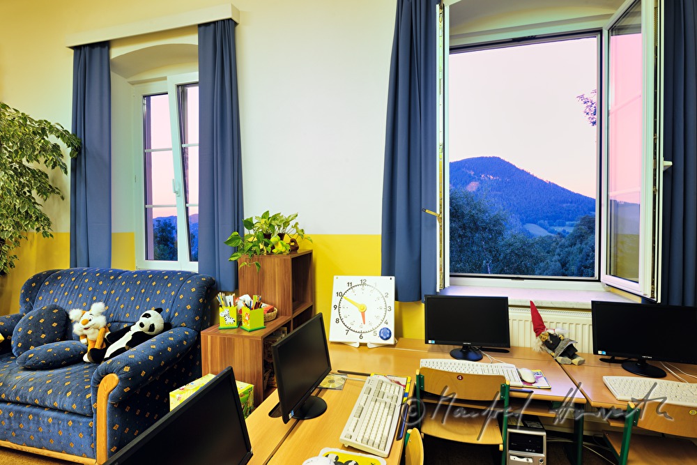 Computer-Raum, Pausenraum und Aussicht