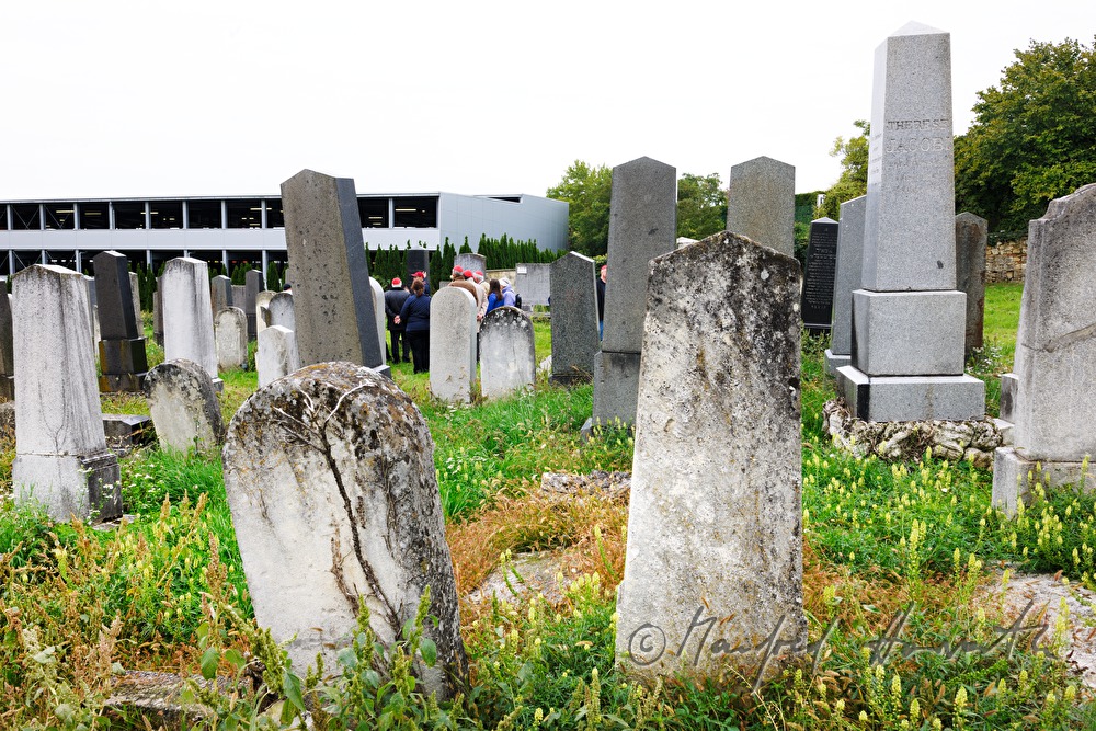 umgekippte Grabsteine am jüdischen Friedhof