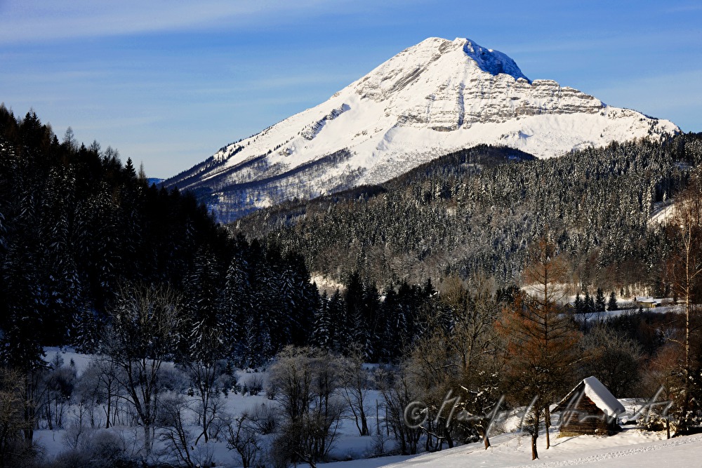 Langlauf-Loipe von Annaberg mit Blick zum Ötscher